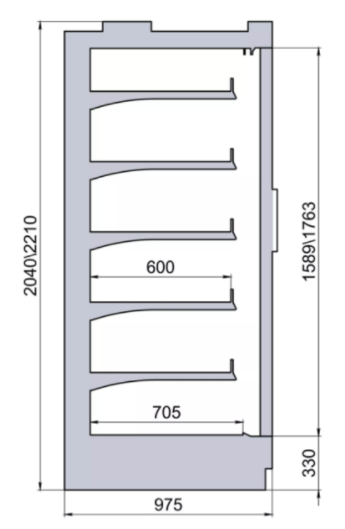 Пристенный холодильный стеллаж Polair MONTE MAXI MН 2500