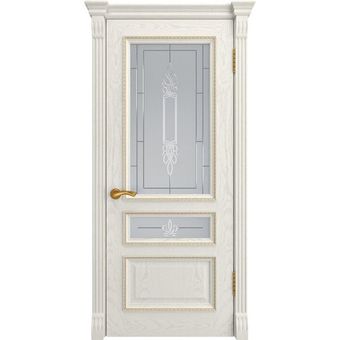 Межкомнатная дверь шпон Luxor Фемида 2 дуб RAL 9010 остеклённая