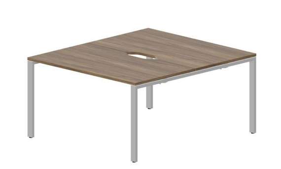 Составной стол Strike на 2 рабочих места 1380х1566х750мм (2 эргономичных выреза)