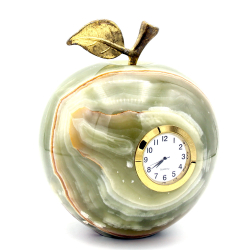 Часы "Яблоко" оникс, латунь