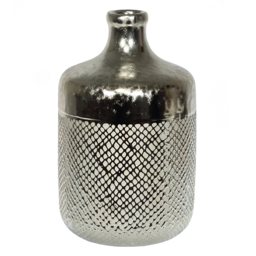 Ваза керамическая с серебристой глазурью