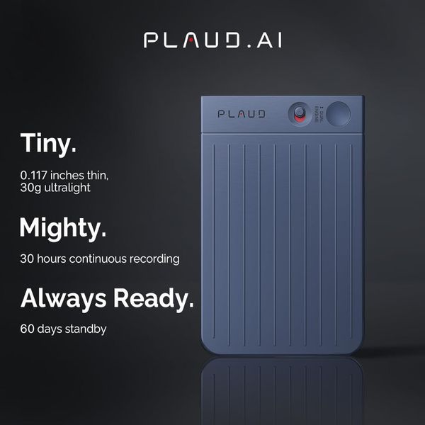 Цифровой диктофон Plaud Note с поддержкой ChatGPT, Синий | Navy Blue