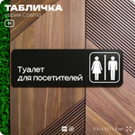Табличка Туалет для посетителей, 30х10 см, для офиса, кафе, магазина, паркинга, серия COSMO, Айдентика Технолоджи