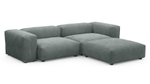 Диван с оттоманкой Фиджи Cilium Steel 273*221*62 см, Серый Вельвет Нераскладной Фиеста