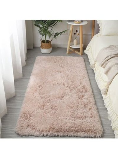 Ковер прикроватный плюшевый персиковый 40х60см (045-40-60)