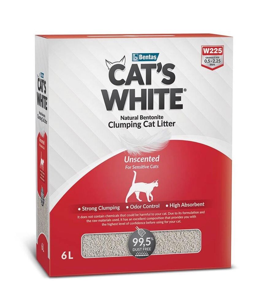 Cats White BOX Natural комкующийся наполнитель натуральный без ароматизатора 6 л