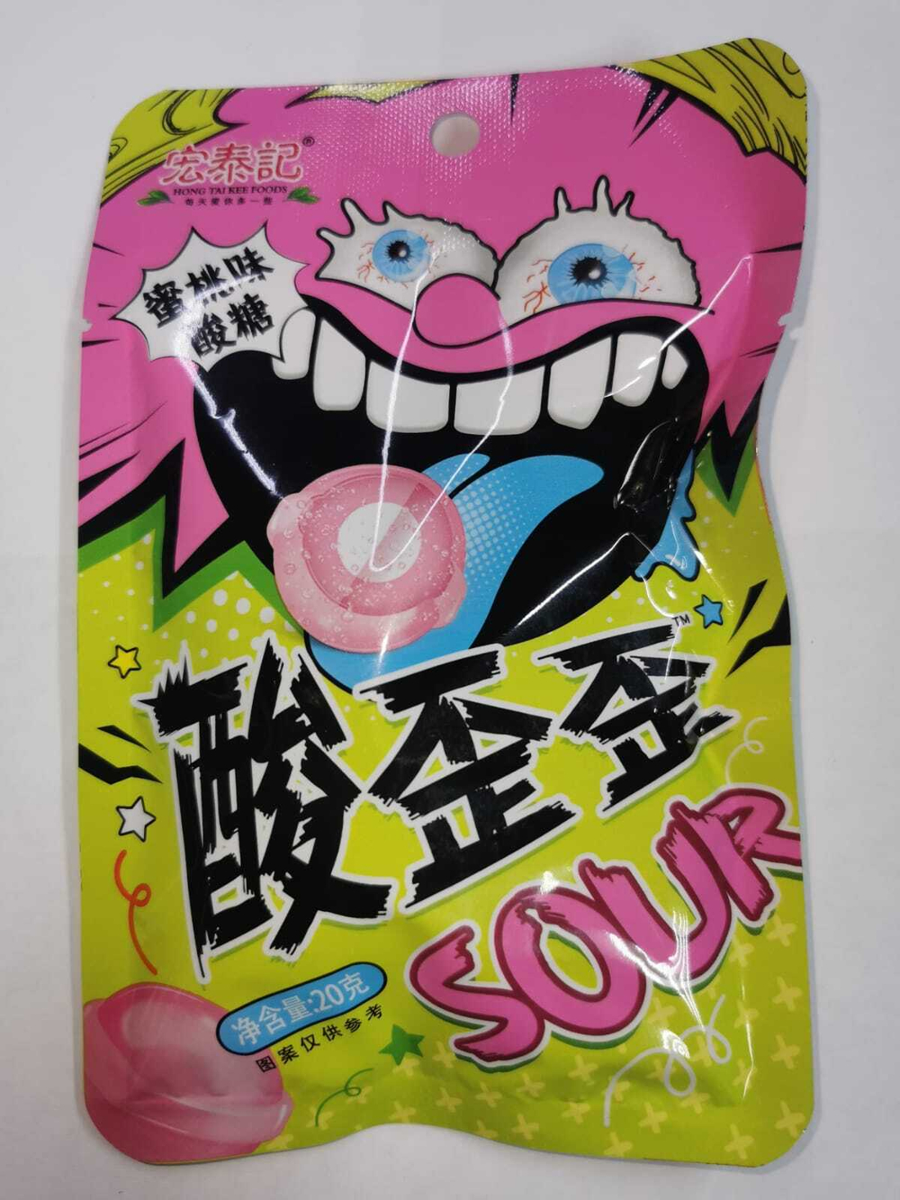 Карамель Hong Tai Kee Foods SOUR с кислым вкусом ПЕРСИК 20гр 20шт