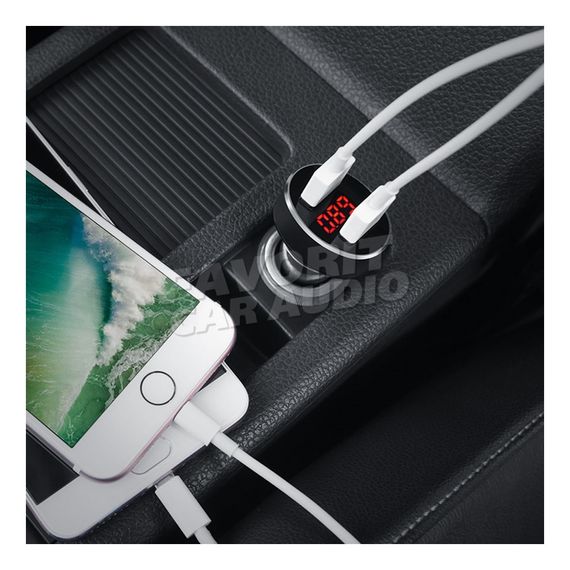 АЗУ 2USB HOCO Z26 High Praise 2400mA пластик дисплей белый