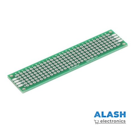 Макетная, печатная Двусторонняя монтажная плата 2x8 см, зеленая