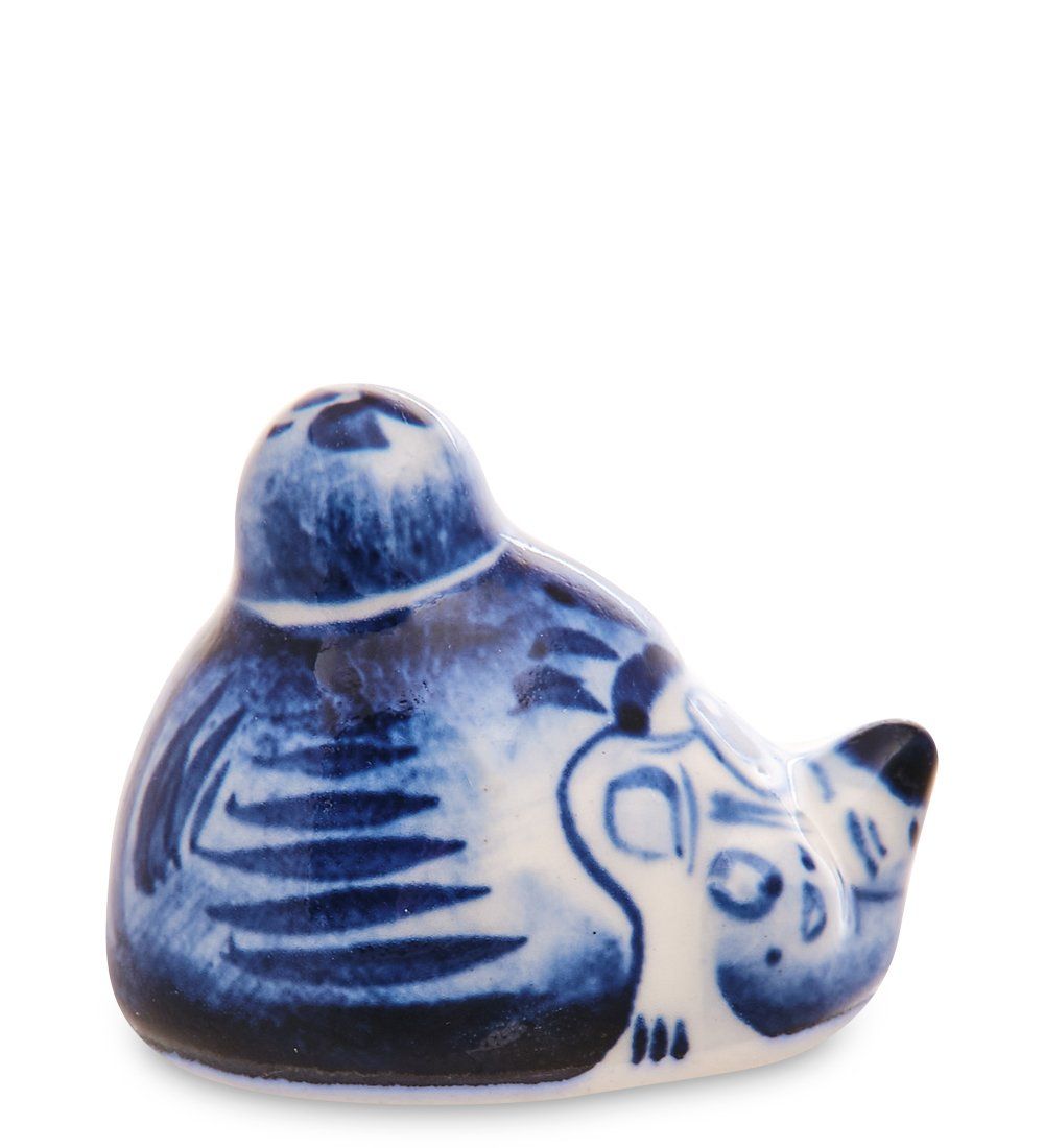 ГЛ- 735 Фигурка «Еж с яблоком» (Гжельский фарфор)