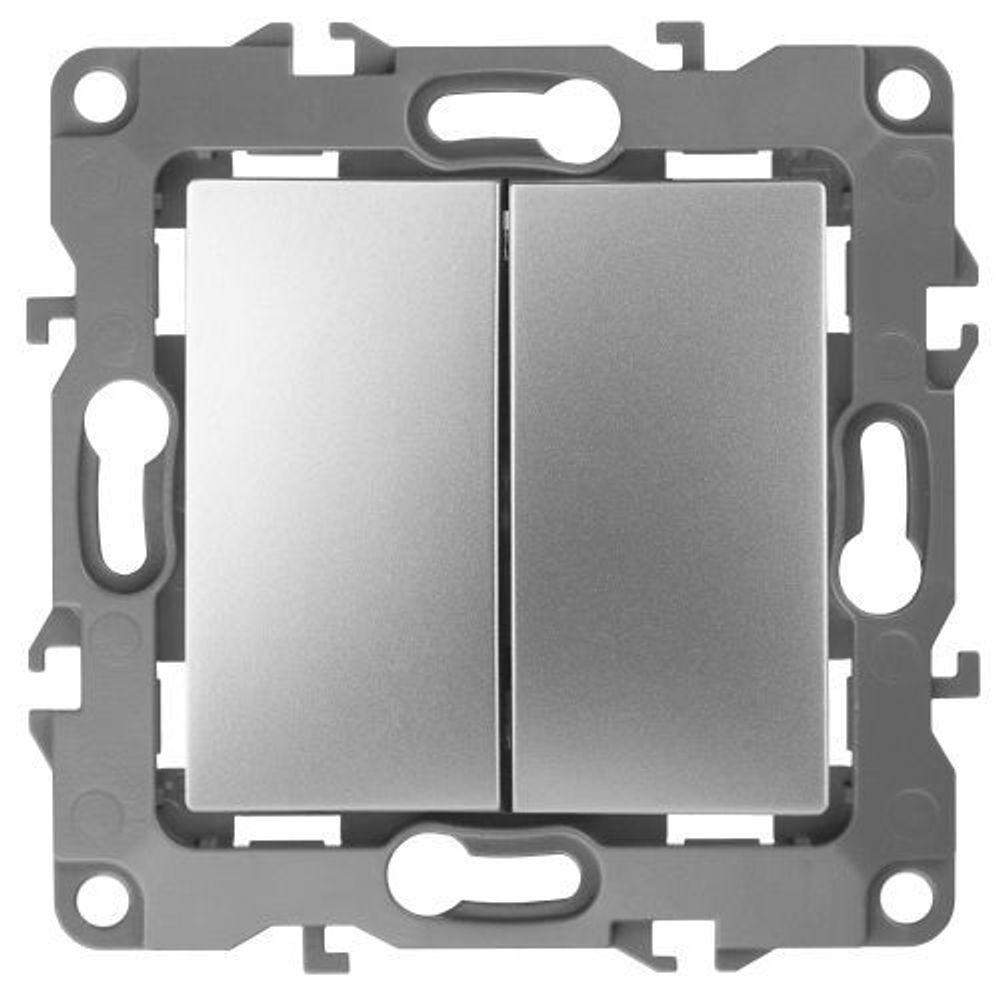 Переключатель 2-кл. СП Эра12 12-1106-03 10А IP20 250В 10AX механизм алюм. Эра Б0014665