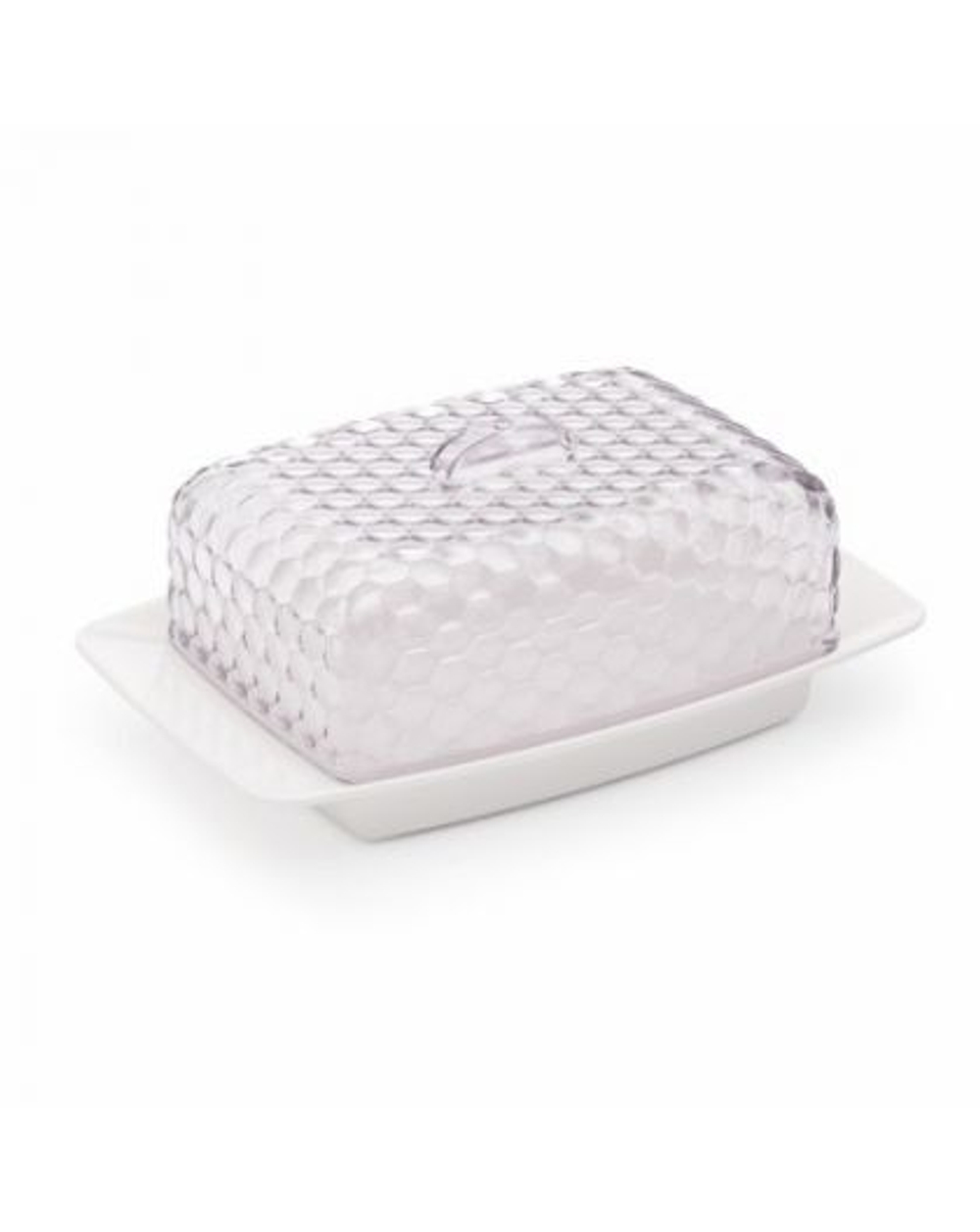 Масленка Мозаика (бело-прозрачный)