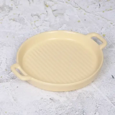 Блюдо керамическое «Акварель» 19*2,5см, бежевое