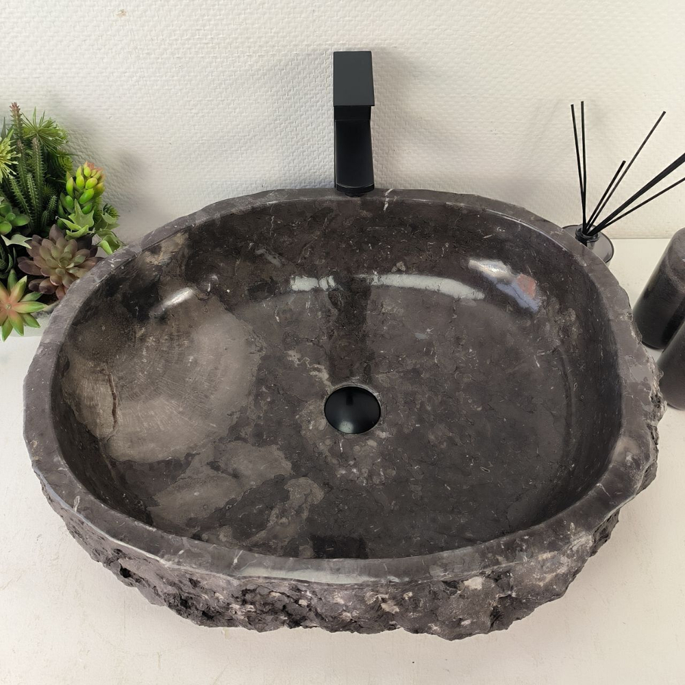 Каменная раковина из мрамора Erozy Grey EM-05100 (62*50*15) 0890 из натурального камня