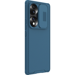 Двухкомпонентный усиленный чехол синего цвета для смартфона Huawei Honor 70 от Nillkin с защитной шторкой камеры, серии CamShield Pro Case
