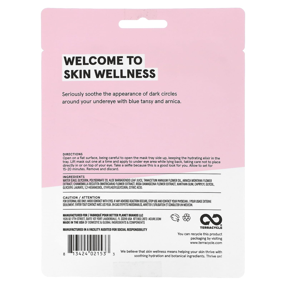 ACURE, Успокаивающие гидрогели под глазами, два одноразовых геля для глаз, 7 мл (0,24 жидк. унц.)