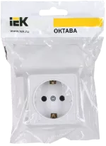 IEK Октава Белый Розетка 1-местная с зазем. контактами открытая установка 16А РС20-3-ОБ ERO11-K01-16-DC