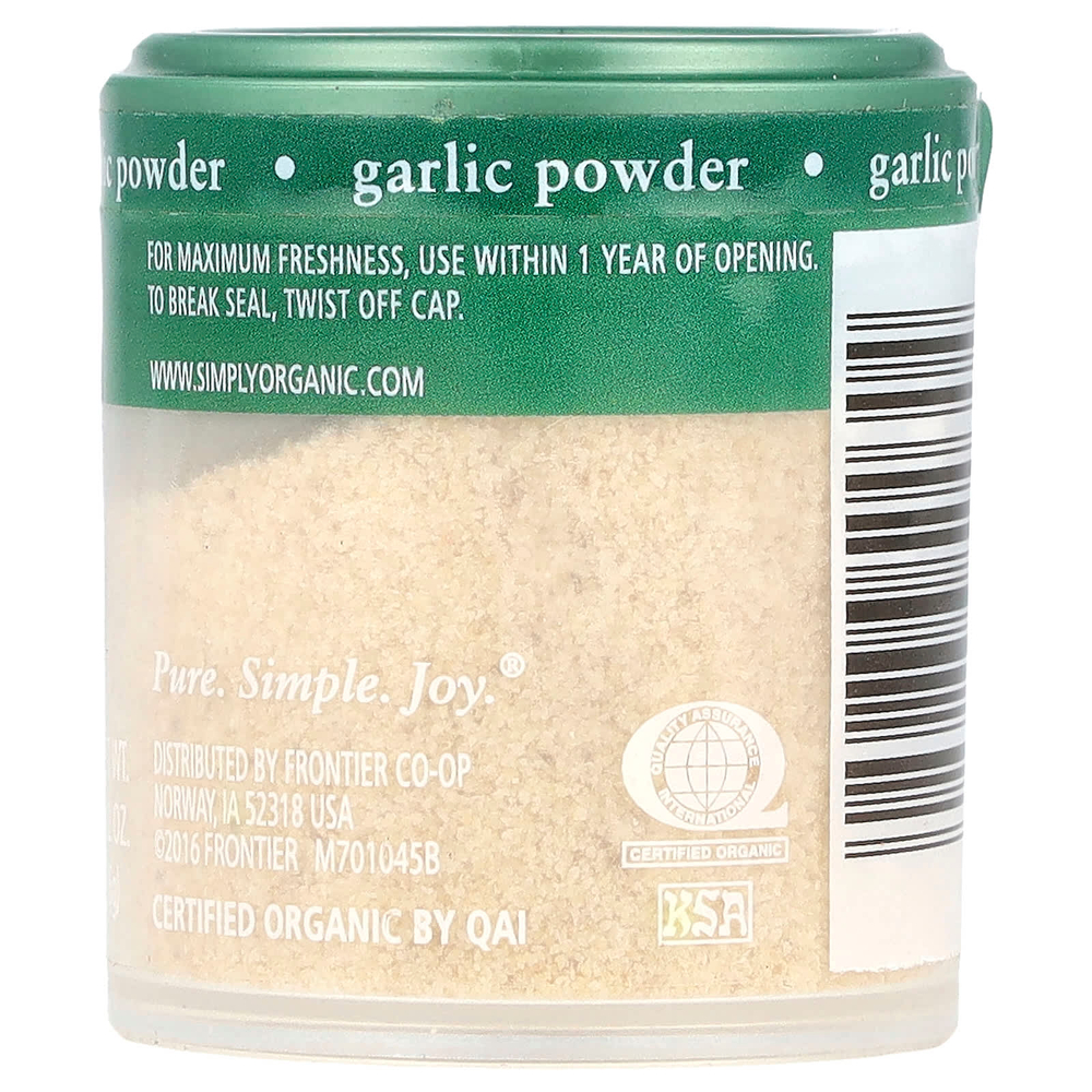 Simply Organic, Чесночный порошок, 26 г (0,92 унции)