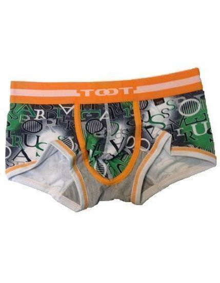 Мужские трусы хипсы зеленые с оранжевой резинкой TOOT Crazy Words Green Hips