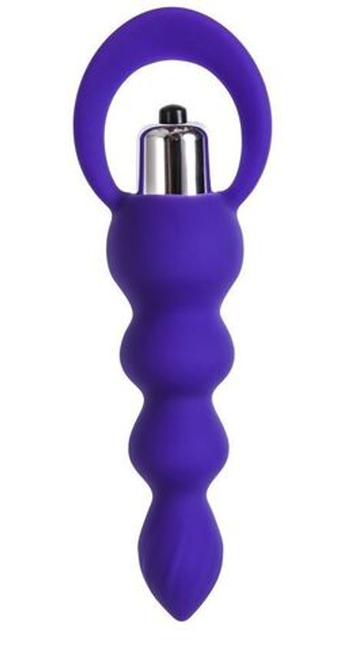 Фиолетовая анальная вибровтулка Twisty - 14 см.