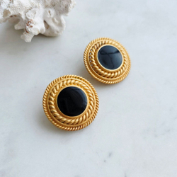 Клипсы Anne Klein с черной серединкой