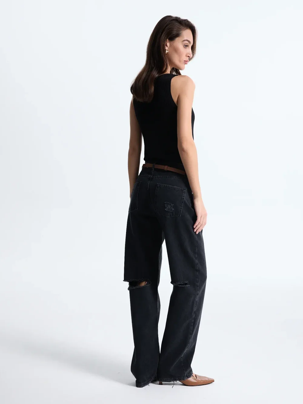 Джинсы серые