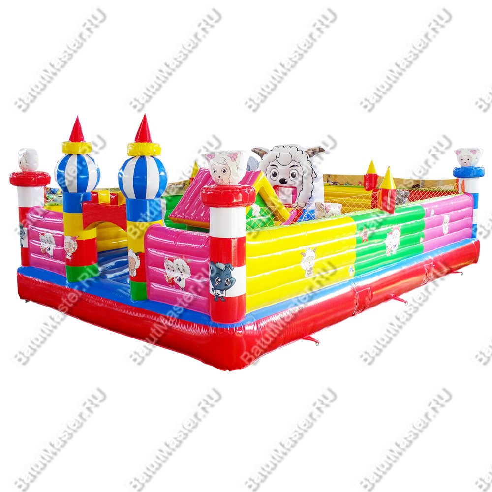 Надувной батут "Домик барашка", 8*5*3 м