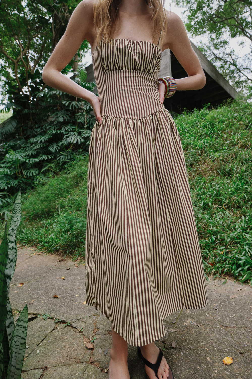 ZARA ПЛАТЬЕ В ПОЛОСКУ ИЗ ПОПЛИНА, ПОЛОСКИ