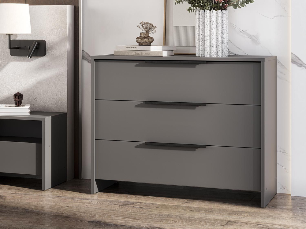 Камелия 1 комод 3 ящика (серия 2) / Графит