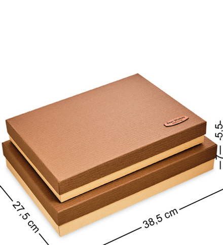 WF-04-D Набор коробок из 2шт «Прямоугольник» цв.беж./корич