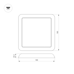Светильник CL-FIOKK-S180x180-12W Day4000-MIX (WH, 120 deg, 230V) (Arlight, IP44 Пластик, 3 года) 034470