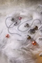 Мишура Бусинка д.15 мм., дл.2 м., серебро, КАЗ КОМ (Г-219/серебро)