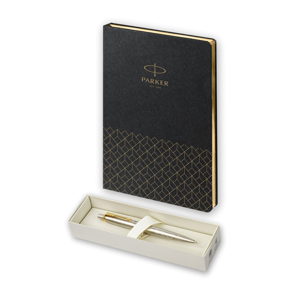 Подарочный набор: Шариковая ручка Parker Jotter Russia + ежедневник, черный