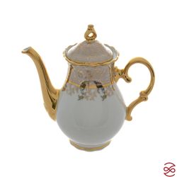 Кофейный сервиз мокко Queen's Лист Бежевый 6 персон 15 предметов