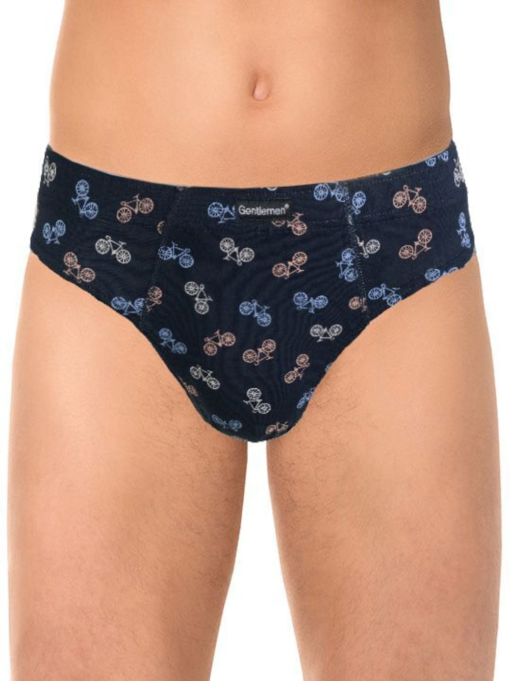 Набор из 2 хлопковых трусов - в клетку и с принтом в виде велосипедов (Размер: 4X) (Цвет: темно-синий)