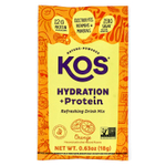 KOS, Hydration + Protein, освежающая смесь для напитков, апельсин, 7 пакетиков по 18 г (0,65 унции)