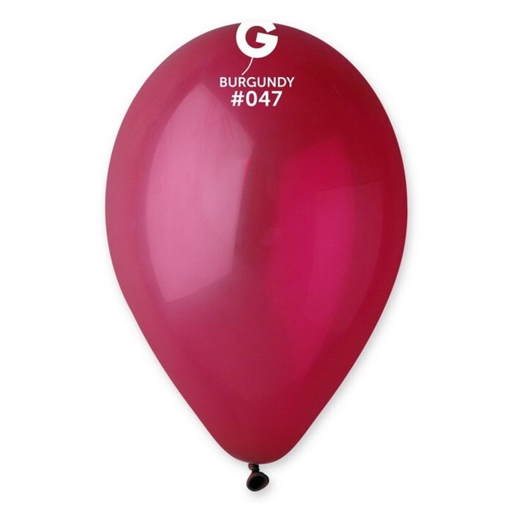 Воздушные шары Gemar, цвет 047 пастель, бургундия, 100 шт. размер 10&quot;
