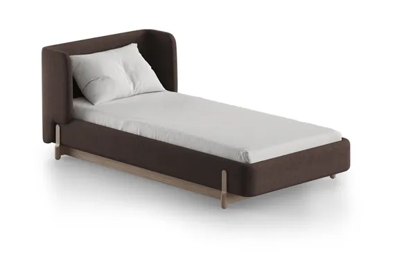 Кровать Basic спальное место 90*200 см (шоколад, твид)