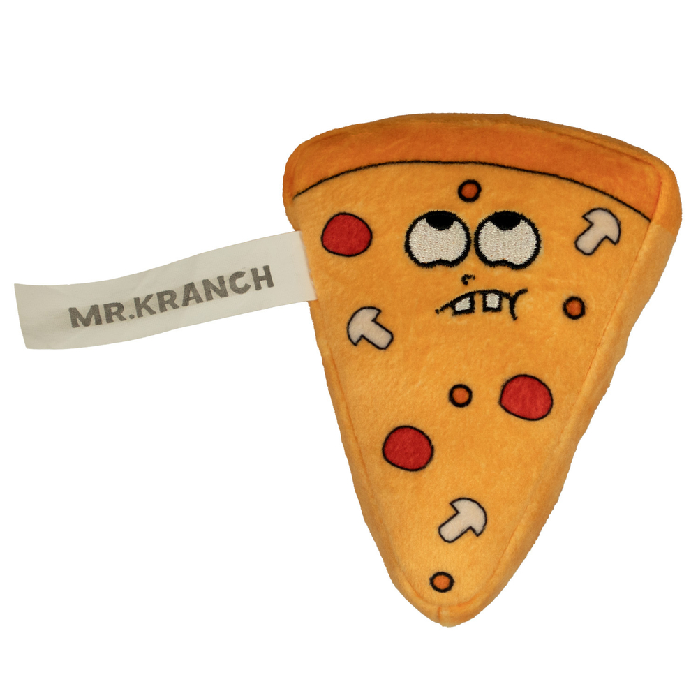 MR.KRANCH Игрушка для собак Кусочек пиццы с пищалкой,11см
