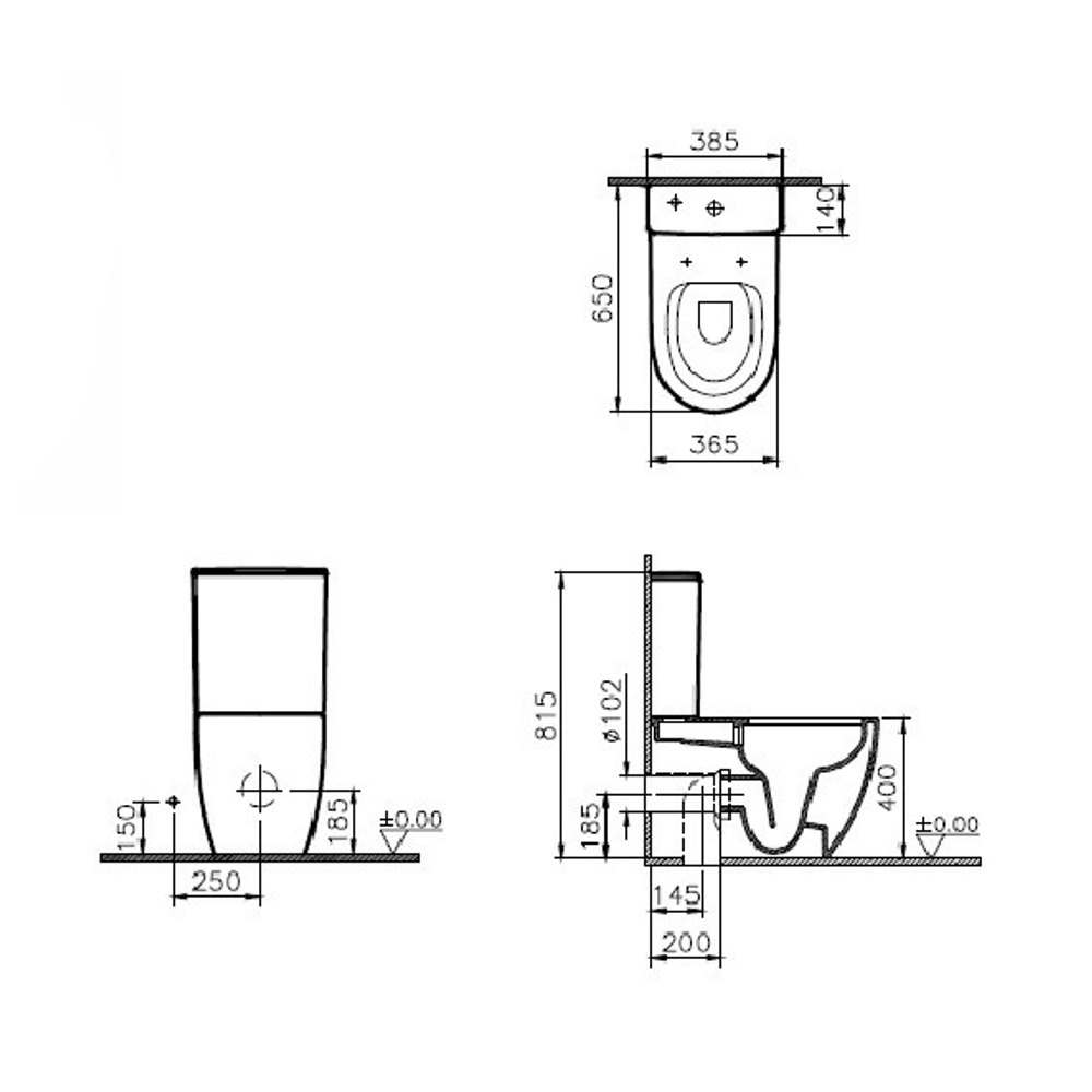 Унитаз-компакт VitrA Sento 9830B003-7203 безободковый с тонким сиденьем микролифт