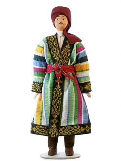 Кукла фарфоровая Таджик в традиционном свадебном мужском костюме