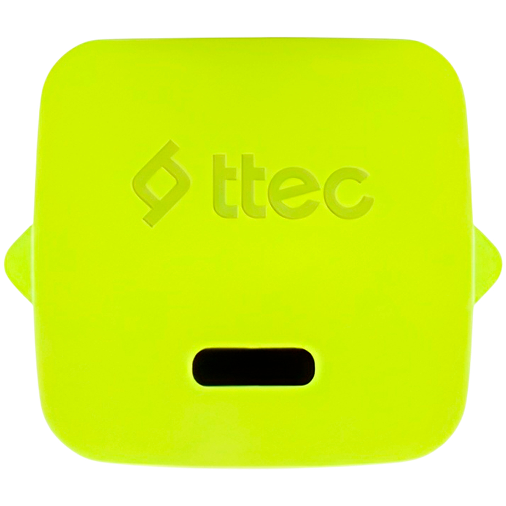 ttec SmartCharger GAN 20W PD Travel Fast Charger + USB-C - Lightning Cable 120cm, Neon Yellow