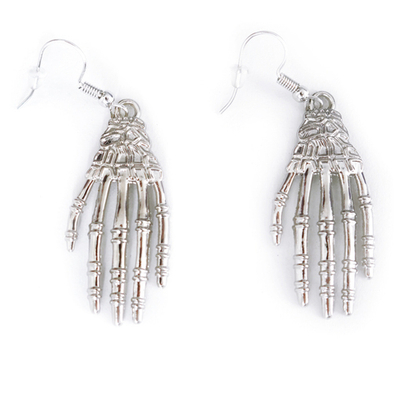 Серьги "Хэллоуин" Ручка скелета  11,5*11 см