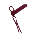 Бордовая вибронасадка 17см для двойного проникновения Lola Games Rori 1205-02lola