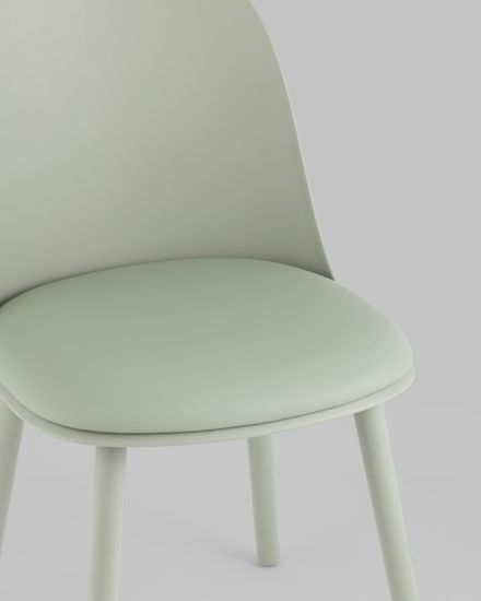 Стул Fog с подушкой пластик серо-зеленый