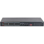DH-S3226-24ET-240 24-портовый неуправляемый коммутатор с РоЕ, 24 RJ45 10/100Мбит/с (PoE/PoE+/Hi-PoE), 2 комбинированных SFP/RJ45 10/100/1000Мбит/с (uplink)