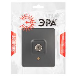 Розетка ЭРА Эксперт 11-3201-05 TV одиночная, IP20, ОУ, антрацит