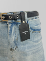 Джинсовые шорты LJHY 1969-4 короткие однотонные с ремнем в комплекте