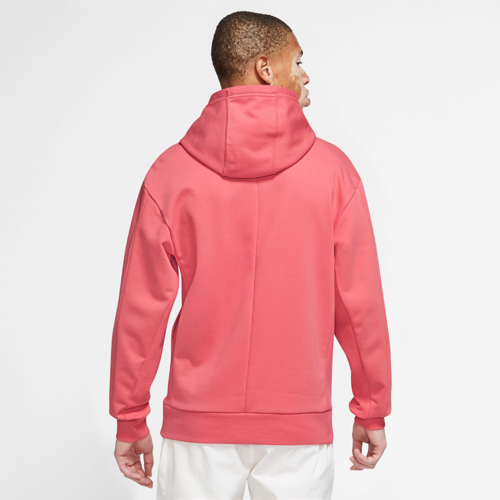 Мужская кофта теннисная Nike Dri-Fit Court Heritage Fleece Hoody Men - Coral