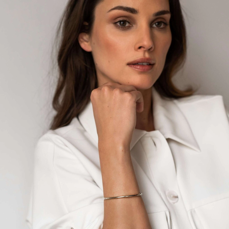 Браслет Классический Бэнгл с Позолотой 14к